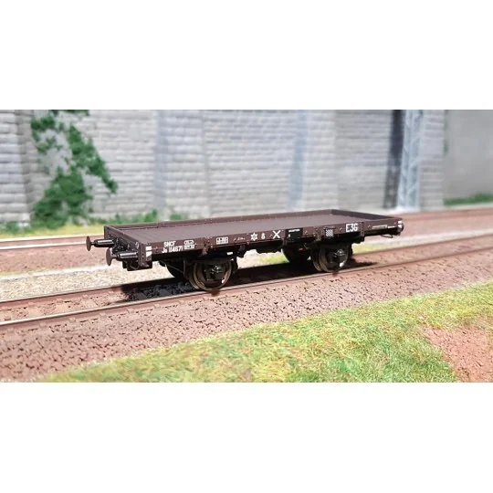 Ree models WB 439 Flat wagon, original PLM, SNCF, PLM box, solid wh... WB-439-Ree models WB 439 Flat wagon, original PLM, SNCF, PLM box, solid wheels - WB-439