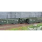 MW_40933-Models Word 40933 Set de 3 voitures OCEM R.A., B9, vert 301, châssis gris, marquage UIC, SNCF