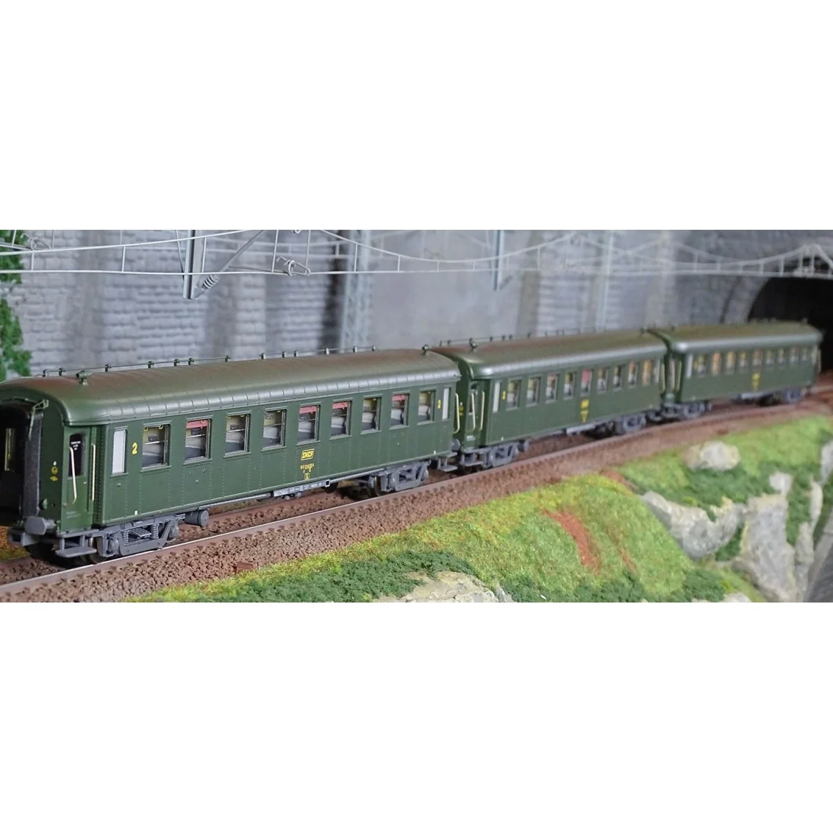 Models World 40933 Set of 3 OCEM RA coaches, B9, green 301, grey ch...