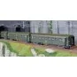 MW_40933-Models Word 40933 Set de 3 voitures OCEM R.A., B9, vert 301, châssis gris, marquage UIC, SNCF