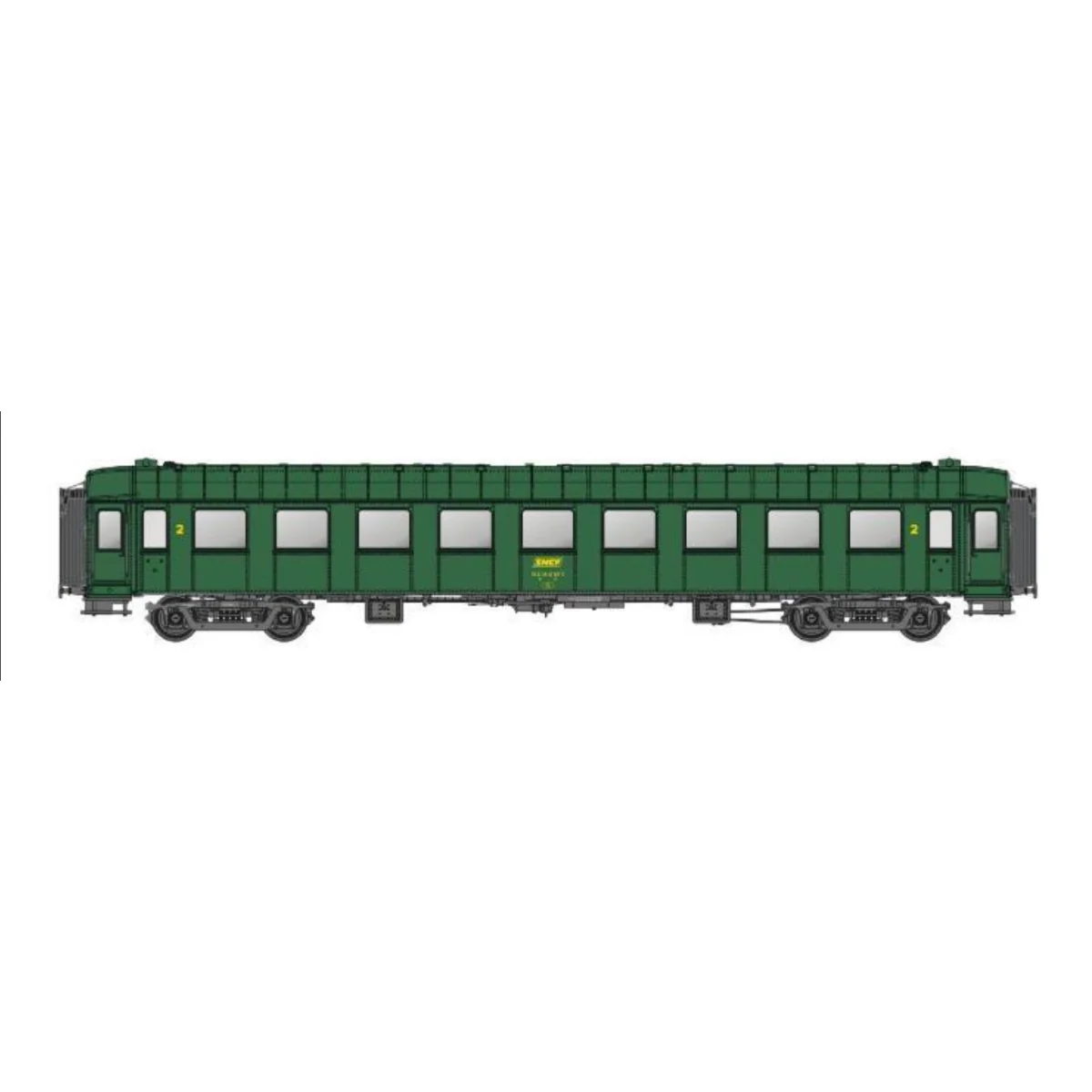 Models Word 40934 OCEM RA coaches, B9, green 301, grey chassis, UIC... Models Word 40934 OCEM RA coaches, B9, green 301, grey chassis, UIC...