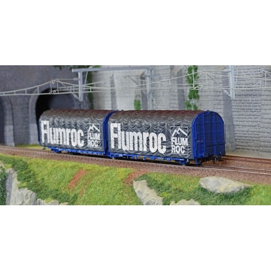 HJ6252-Jouef HJ6252 3-axle covered wagon, Lailps type, SNCF, blue livery, Flumroc
