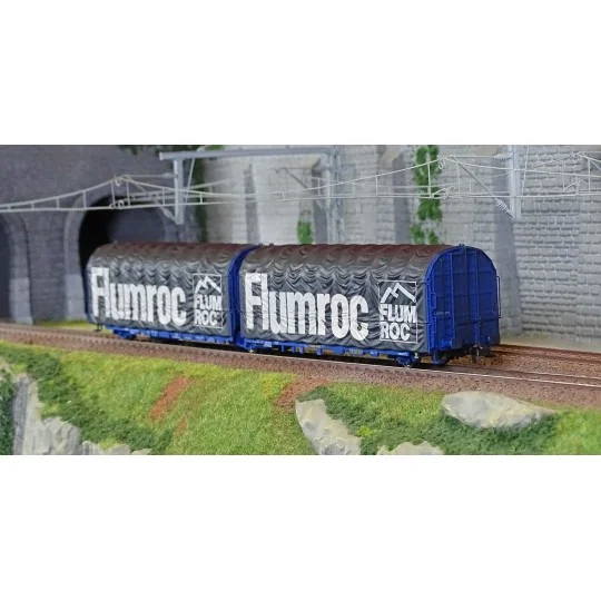 Jouef HJ6252 3-axle covered wagon, Lailps type, SNCF, blue livery, ... HJ6252-Jouef HJ6252 3-axle covered wagon, Lailps type, SNCF, blue livery, Flumroc