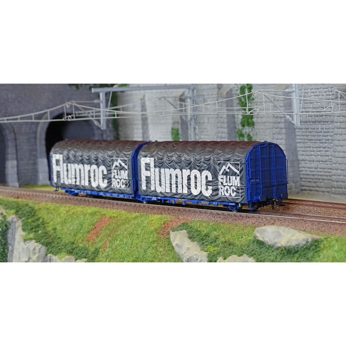 Jouef HJ6252 Wagon bâchés à 3 essieux type Lailps, SNCF, livrée bleue, Flumroc Jouef HJ6252 - 3