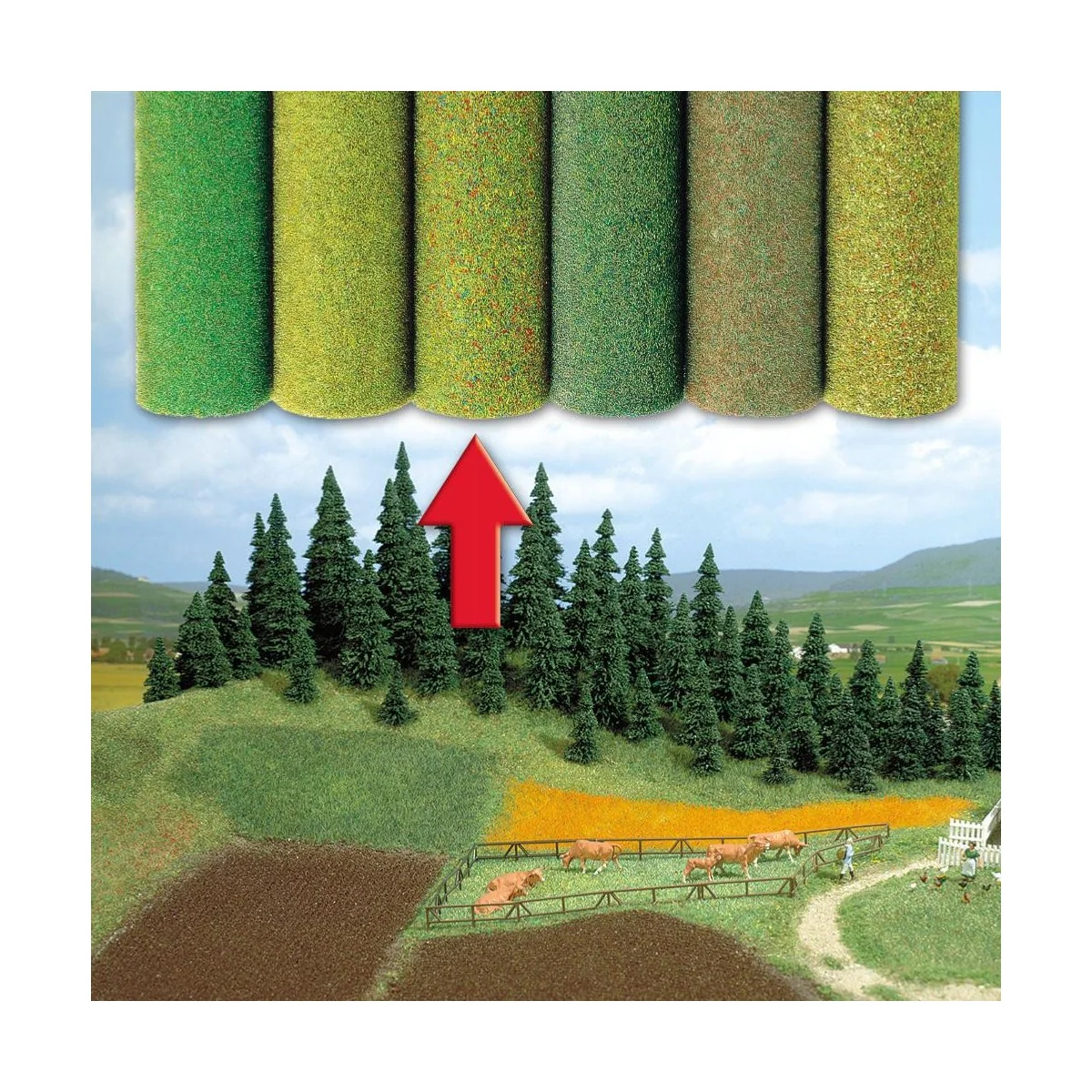 Busch 7282 tapis fibre, pré fleuri, prairie 250x100 Busch Busch_7282 - 1