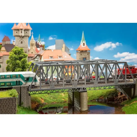 FALLER_120497-Faller 120497 Model Kit, Steel Bridge, 2-lane