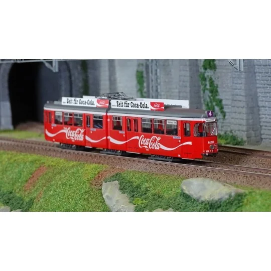 HR2861-Rivarossi HR2861 Duewag GT6 electric railcar/tram, Heidelberger engine, Coca-Cola livery