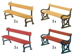 Faller 180443 Model Kit, Park Benches (12 pieces) - Faller_180443