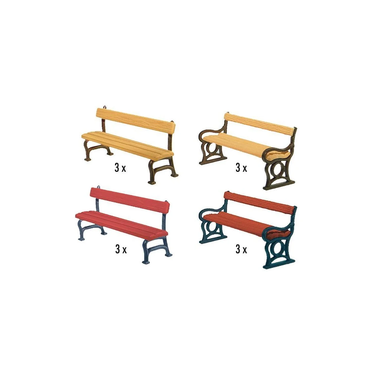 Faller 180443 Model Kit, Park Benches (12 pieces) - Faller_180443