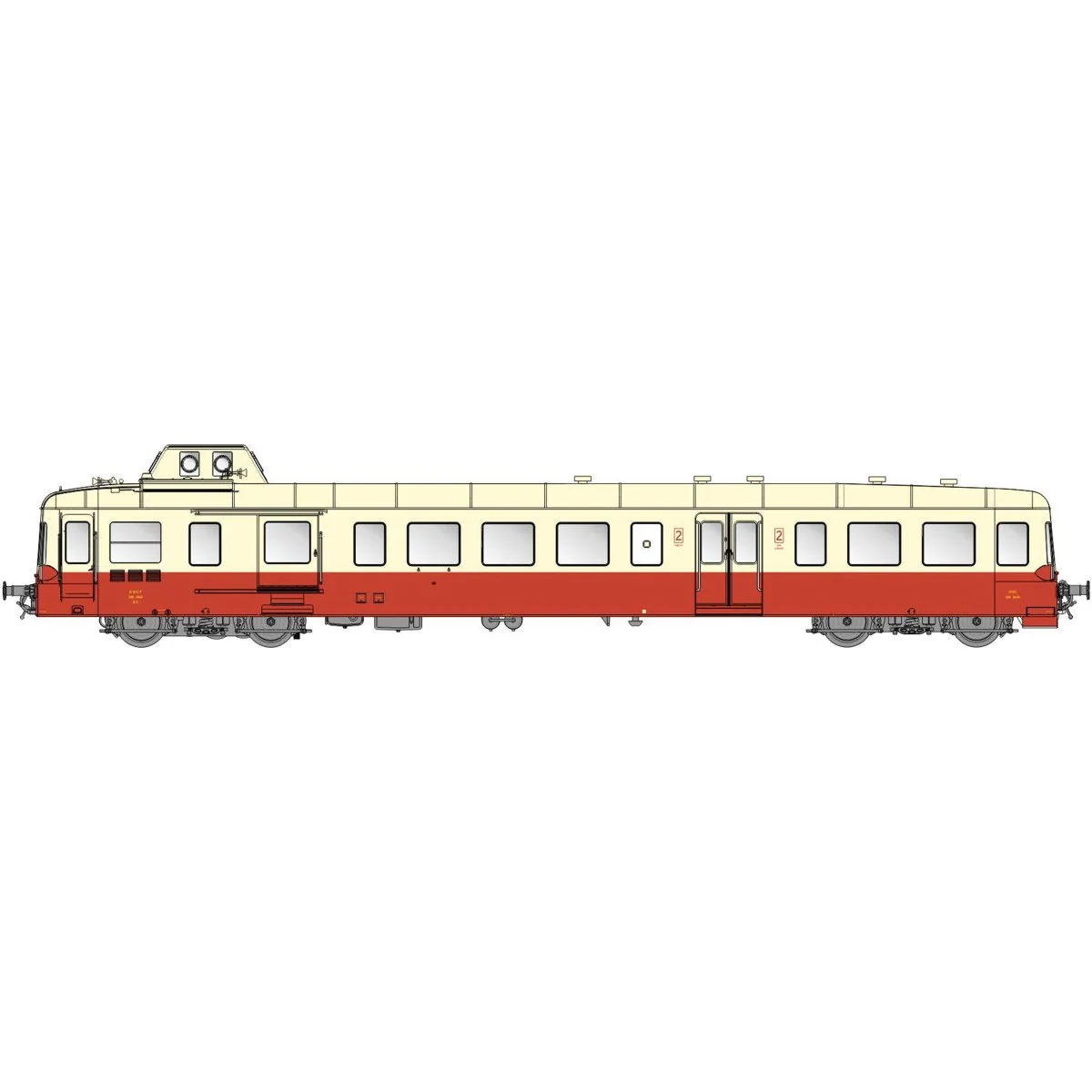 LS Models 10133S XBD 3846 Railcar, Picasso, Red/Cream, RG, 2nd Clas...