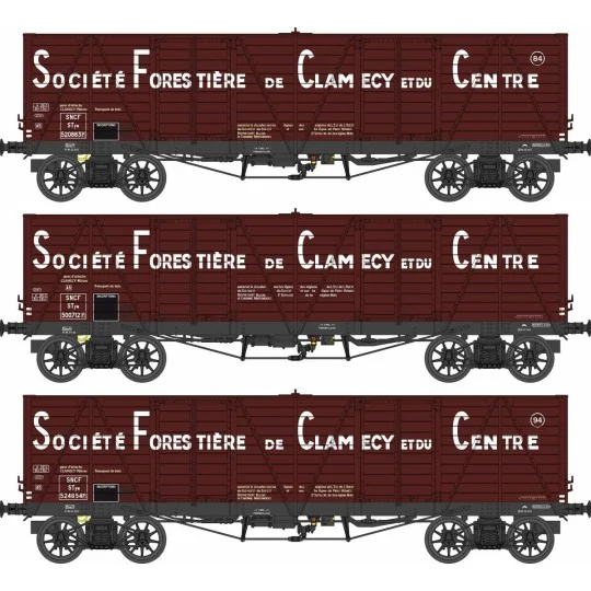 WB-852-Ree Modeles WB852 Set of 3 tipper wagons, SNCF, Haut Clamecy