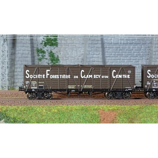 WB-852-Ree Modeles WB852 Set de 3 wagons TP Tombereau, SNCF, Haut Clamecy