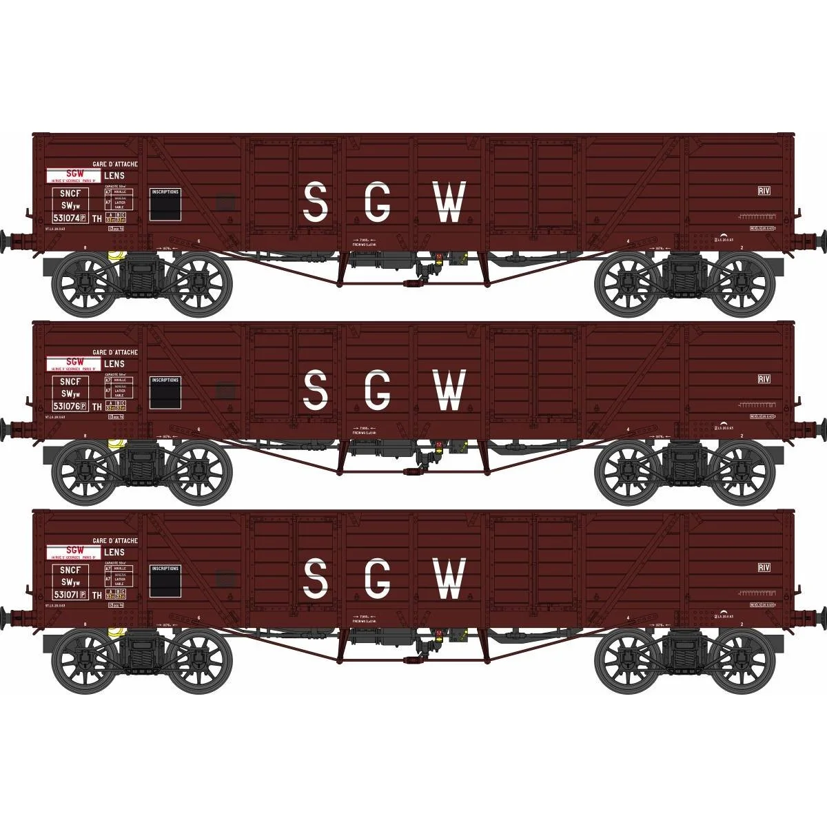 Ree Modeles WB854 Set of 3 Construction Wagons, Dump Truck, SNCF, SGW Ree Modeles WB854 Set of 3 Construction Wagons, Dump Truck, SNCF, SGW