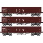 WB-854-Ree Modeles WB854 Set de 3 wagons TP Tombereau, SNCF, SGW