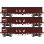 Ree Modeles WB854 Set of 3 Construction Wagons, Dump Truck, SNCF, SGW WB-854-Ree Modeles WB854 Set of 3 Construction Wagons, Dump Truck, SNCF, SGW