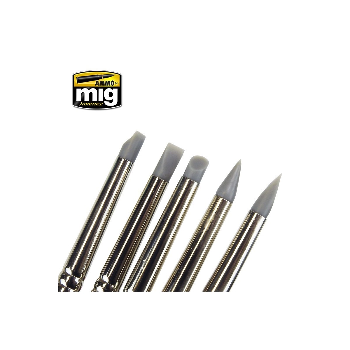 Set of 5 Mig rubber brushes - A.MIG-7606