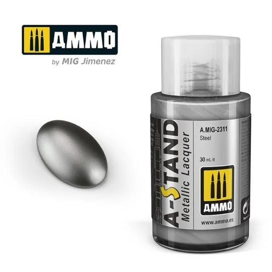Peinture A-STAND Acier 30ml Mig AMMO - MIG Jimenez A.MIG-2311 - 1 A.MIG-2311-Peinture A-STAND Acier 30ml Mig - A.MIG-2311