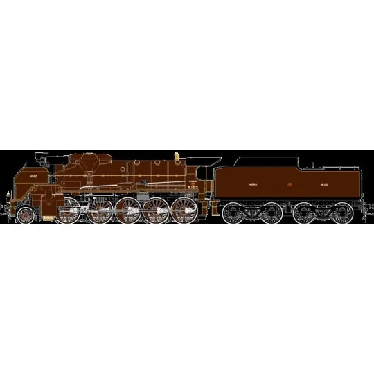 R37_HO41200DS-R37 HO41200DS Locomotive à vapeur 5.1212, Nord, chocolat, Valenciennes, sonore, fumée
