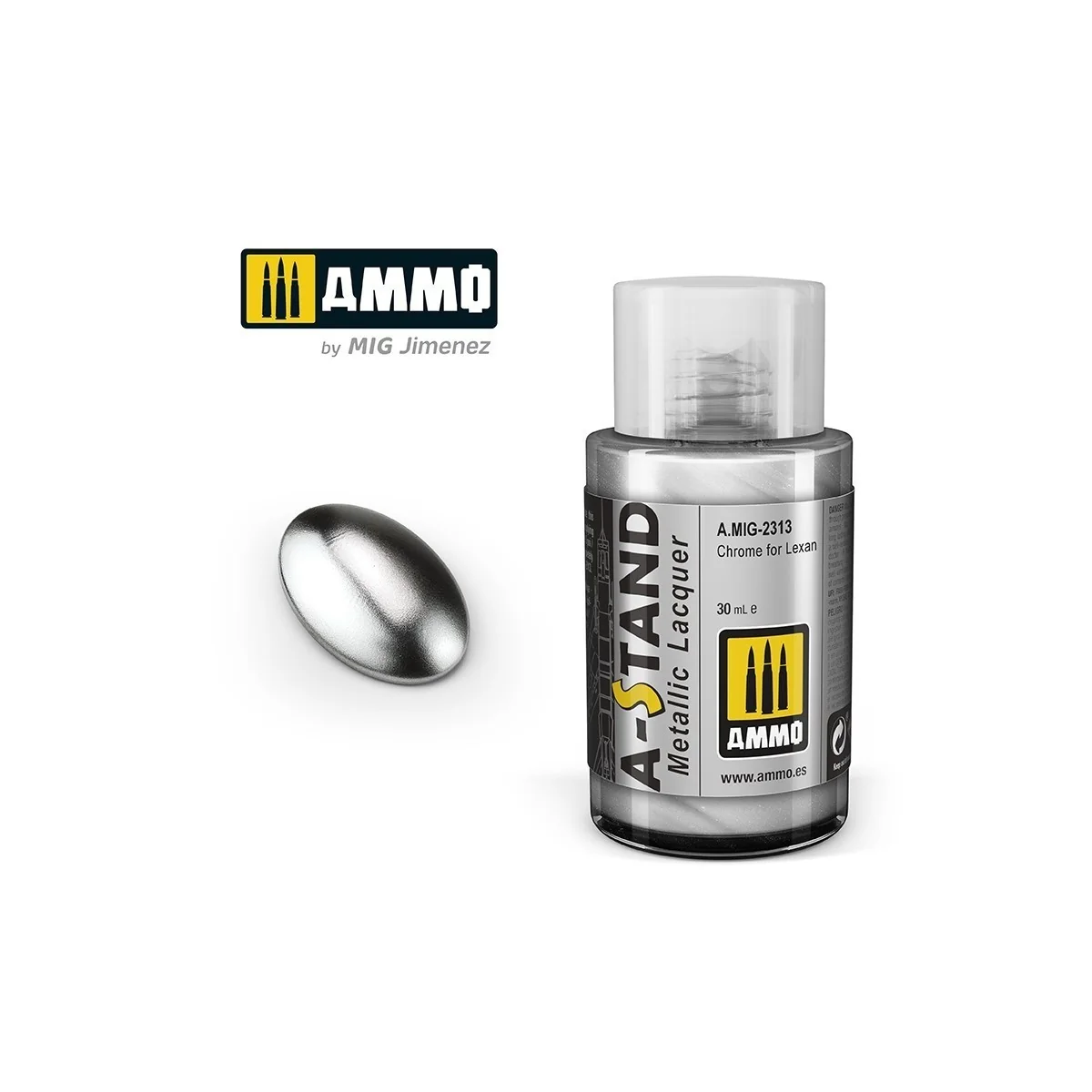 Peinture A-STAND Chrome pour Lexan 30ml Mig AMMO - MIG Jimenez A.MIG-2313 - 1 Peinture A-STAND Chrome pour Lexan 30ml Mig AMMO - MIG Jimenez A.MIG-2313 - 1
