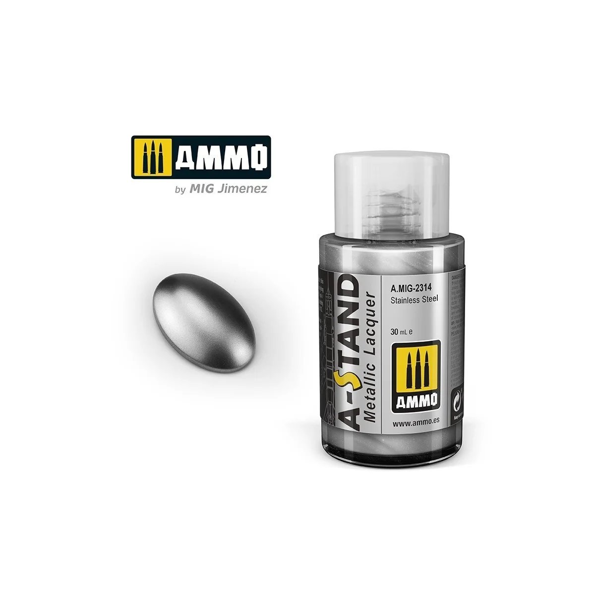 Peinture A-STAND Acier inoxydable 30ml Mig AMMO - MIG Jimenez A.MIG-2314 - 1