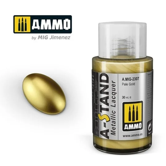 Peinture A-STAND Or Pâle 30ml Mig AMMO - MIG Jimenez A.MIG-2307 - 1 A.MIG-2307-Peinture A-STAND Or Pâle 30ml Mig - A.MIG-2307