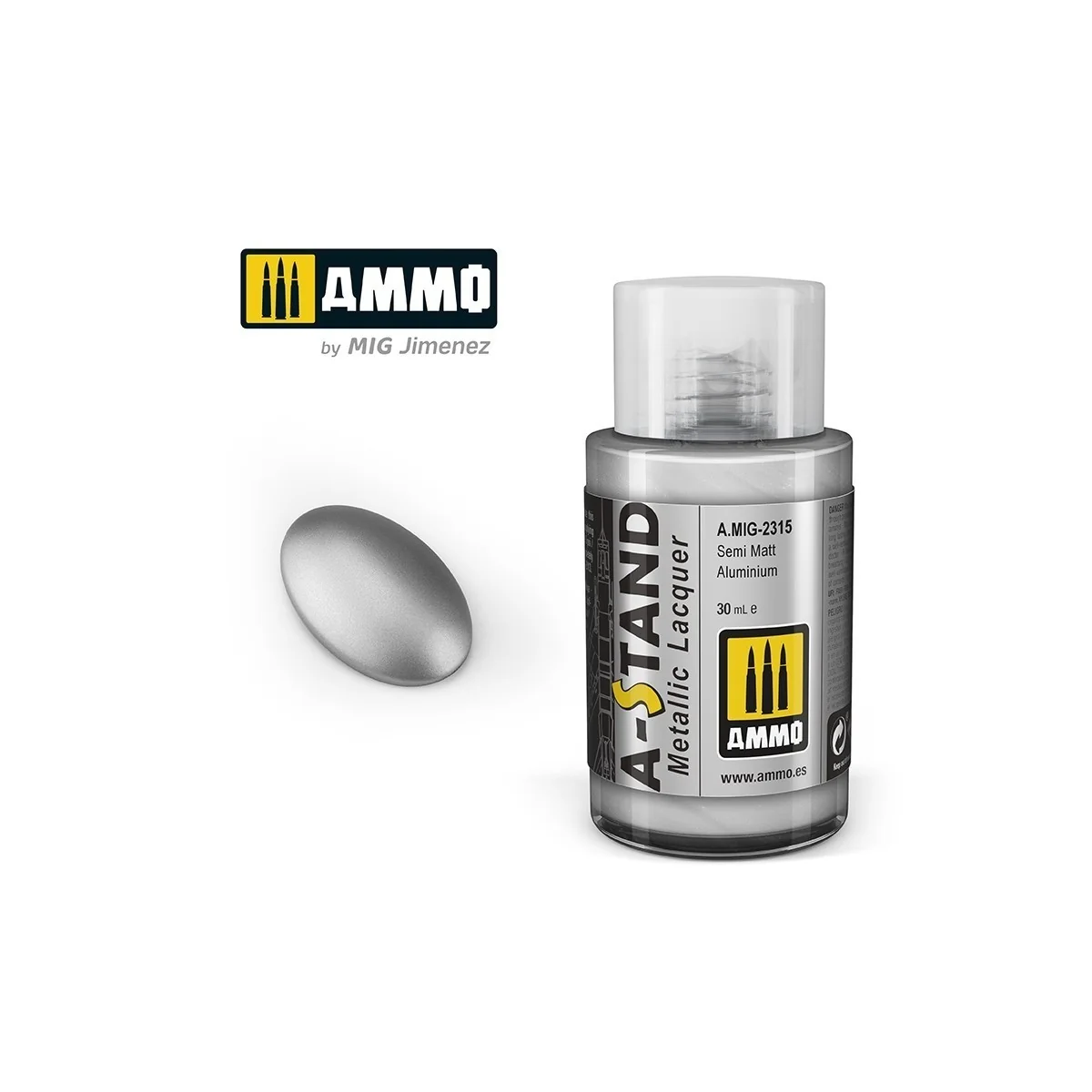 Peinture A-STAND Aluminium Semi-Mat 30ml Mig AMMO - MIG Jimenez A.MIG-2315 - 1 Peinture A-STAND Aluminium Semi-Mat 30ml Mig AMMO - MIG Jimenez A.MIG-2315 - 1