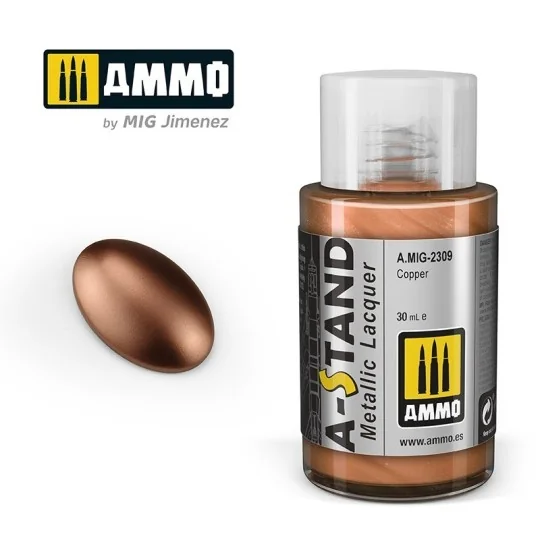Peinture A-STAND Cuivre 30ml Mig AMMO - MIG Jimenez A.MIG-2309 - 1 A.MIG-2309-Peinture A-STAND Cuivre 30ml Mig - A.MIG-2309