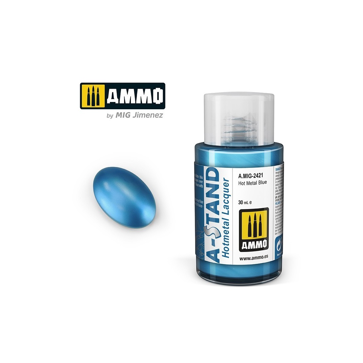 A-STAND Hot Metal Blue Paint 30ml Mig - A.MIG-2421