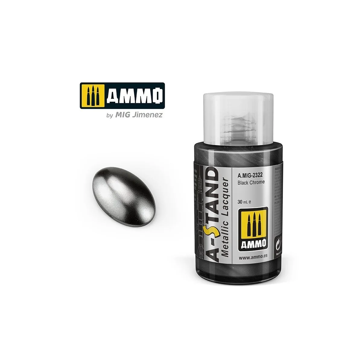 A-STAND Black Chrome Paint 30ml Mig - A.MIG-2322