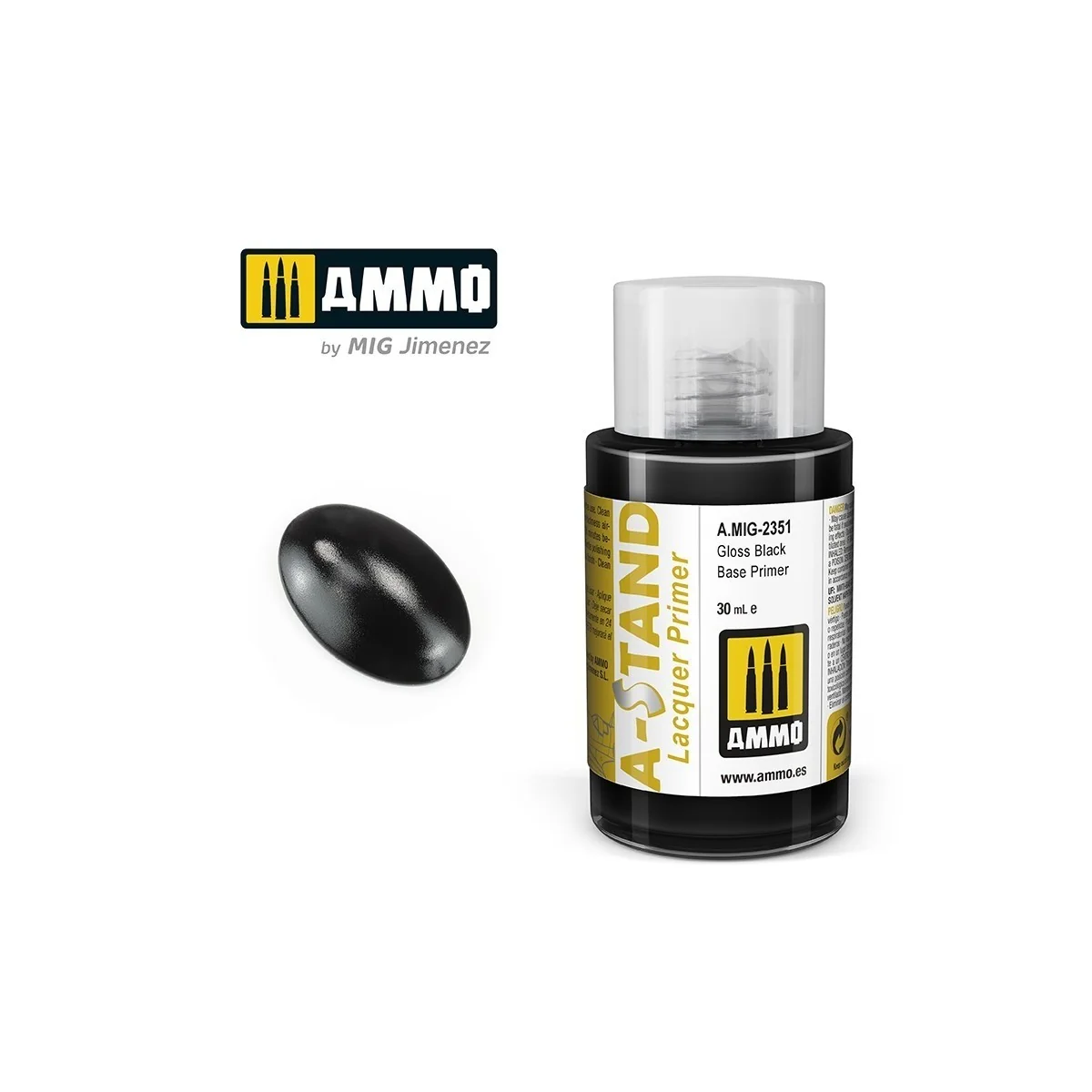 A-STAND Paint Gloss Black Base Primer 30ml Mig - A.MIG-2351