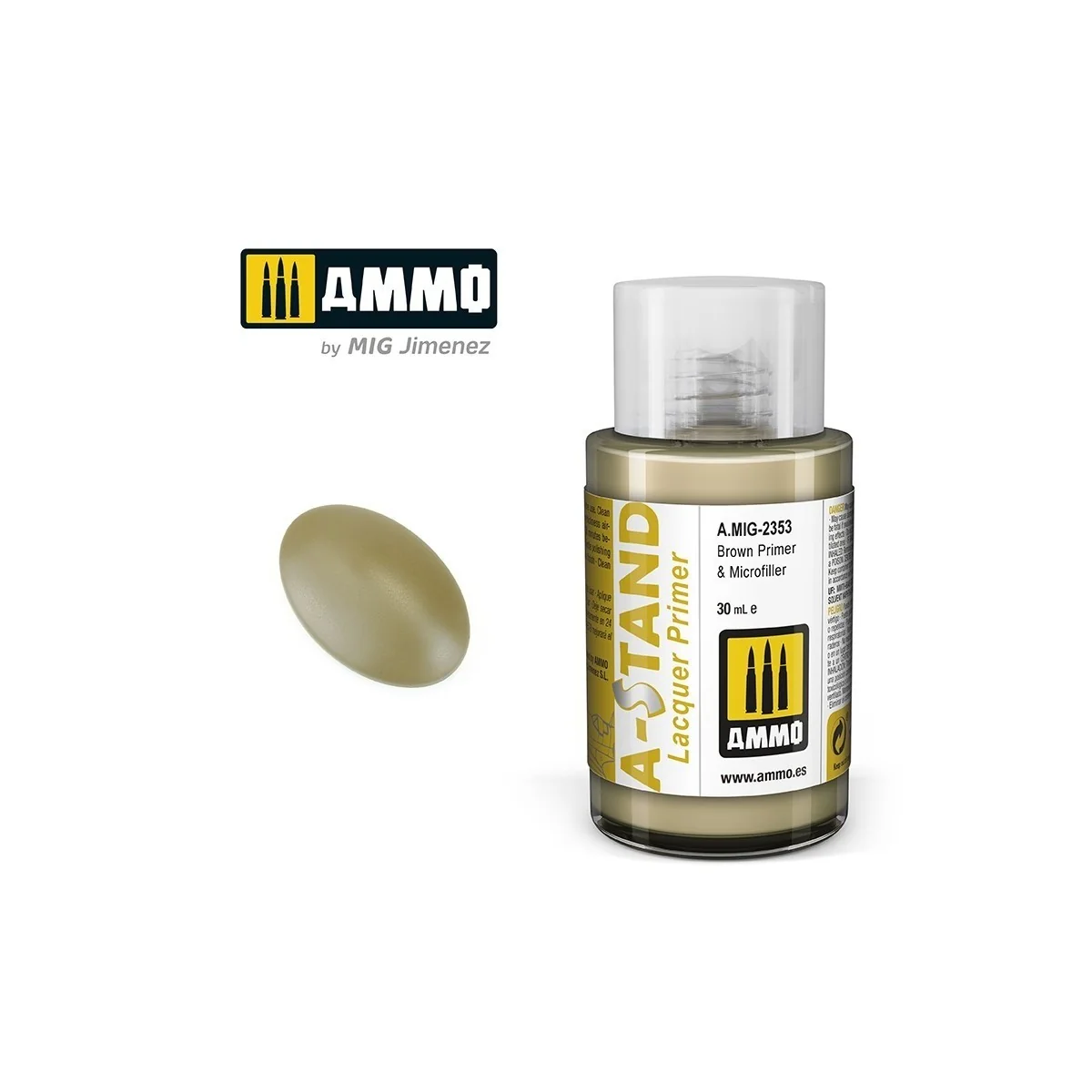 A-STAND Paint Brown Primer & Microfiller 30ml Mig - A.MIG-2353