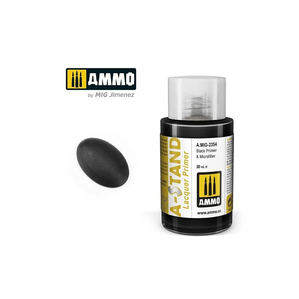 A-STAND Paint Black Primer & Microfiller 30ml Mig - A.MIG-2354