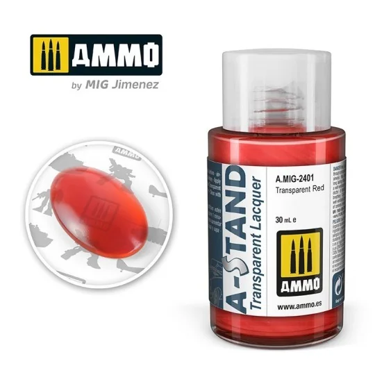 A.MIG-2401-Peinture A-STAND Rouge Transparent 30ml Mig