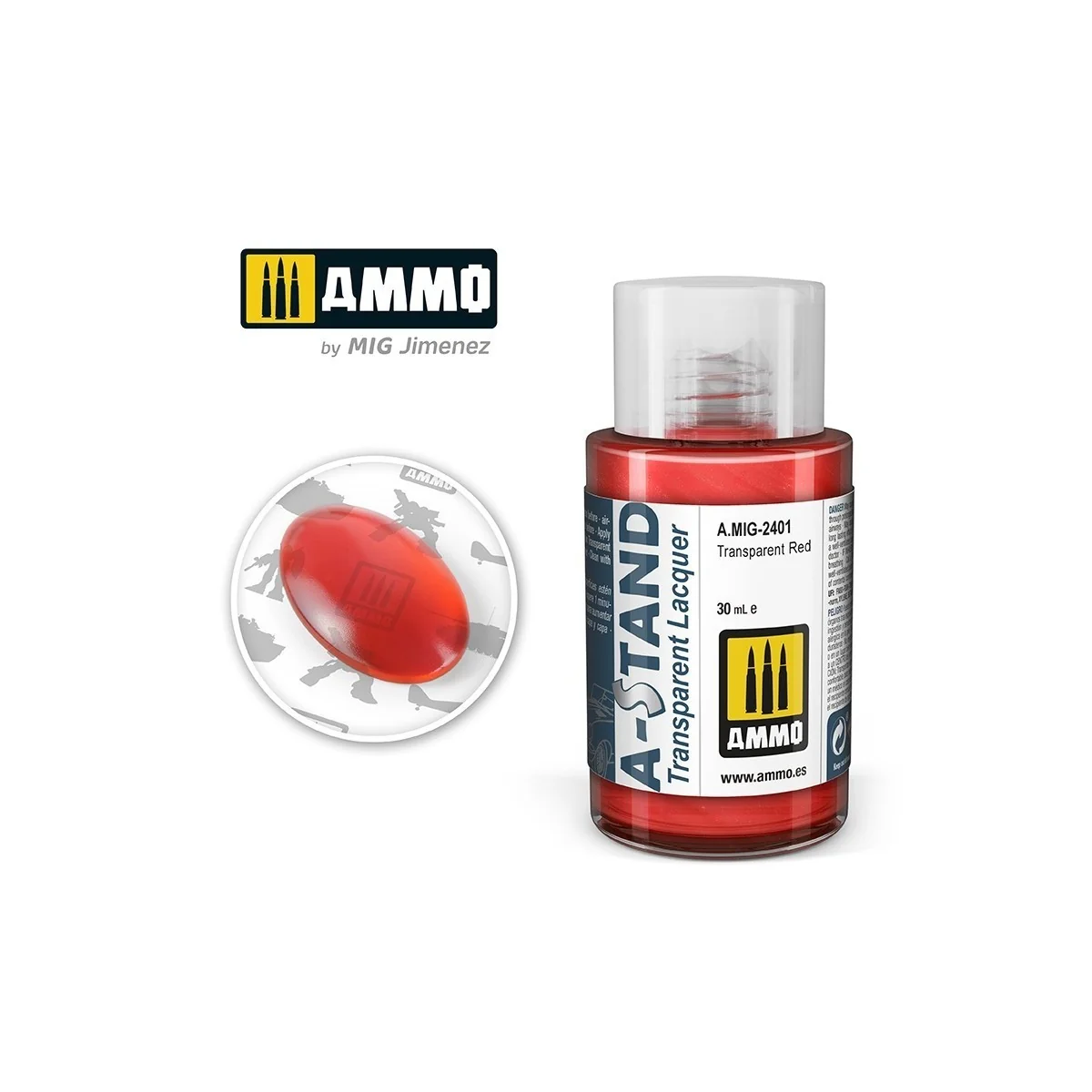 Peinture A-STAND Rouge Transparent 30ml Mig AMMO - MIG Jimenez A.MIG-2401 - 1