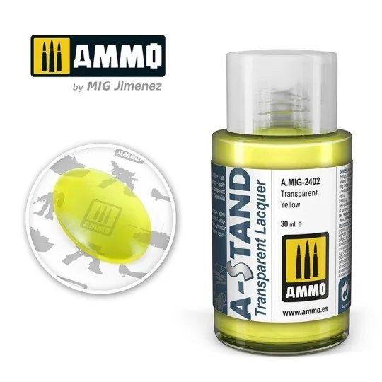 A.MIG-2402-A-STAND Transparent Yellow Paint 30ml Mig