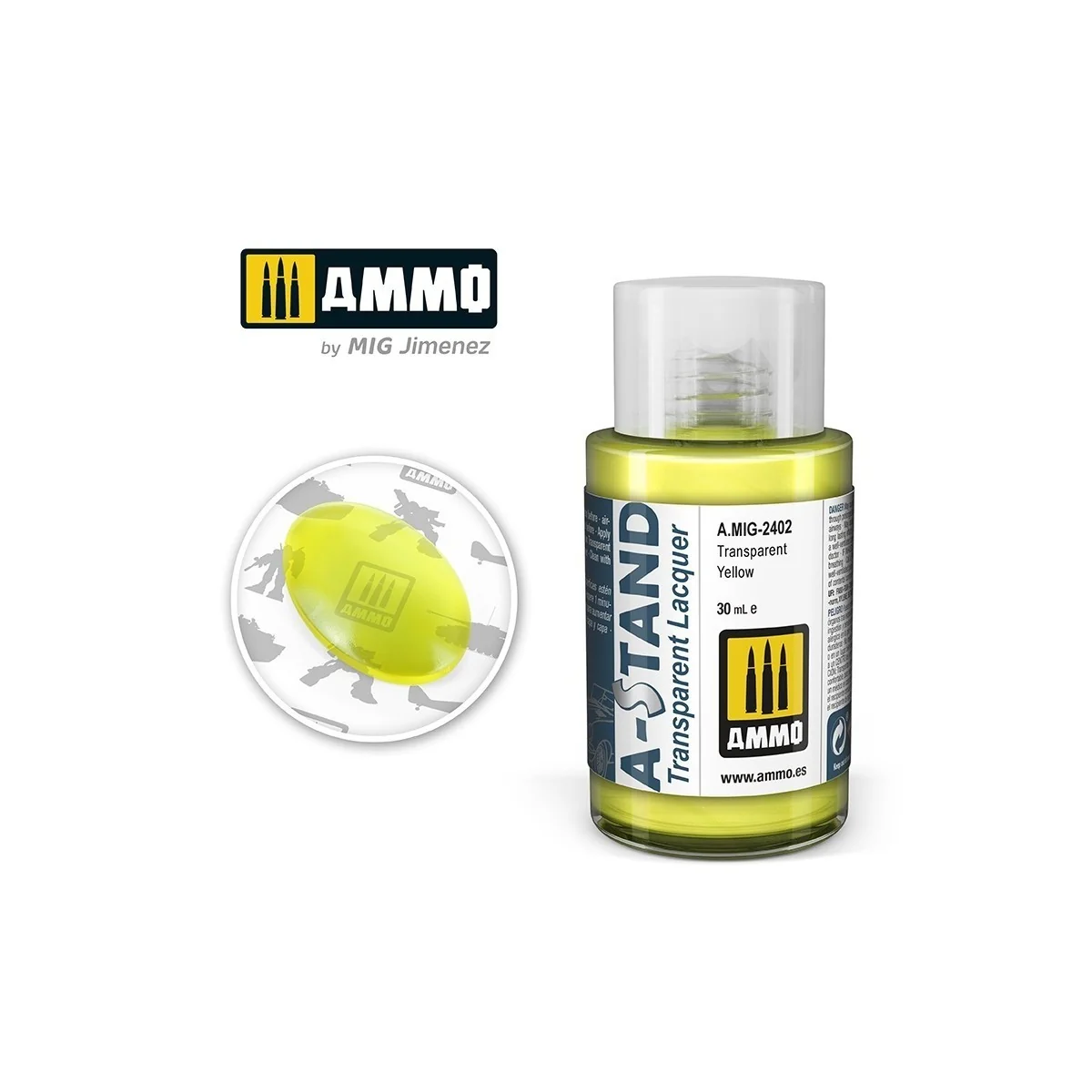 A-STAND Paint Transparent Yellow 30ml Mig - A.MIG-2402