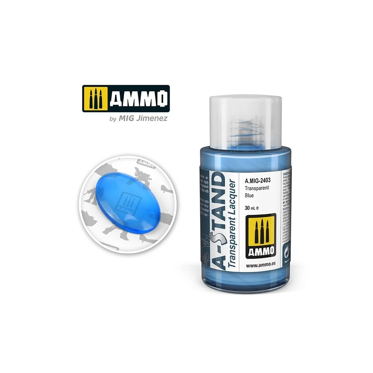A-STAND Transparent Blue Paint 30ml Mig - A.MIG-2403