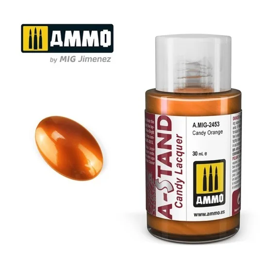 Peinture A-STAND Orange Candy 30ml Mig AMMO - MIG Jimenez A.MIG-2453 - 1 A.MIG-2453-Peinture A-STAND Orange Candy 30ml Mig - A.MIG-2453