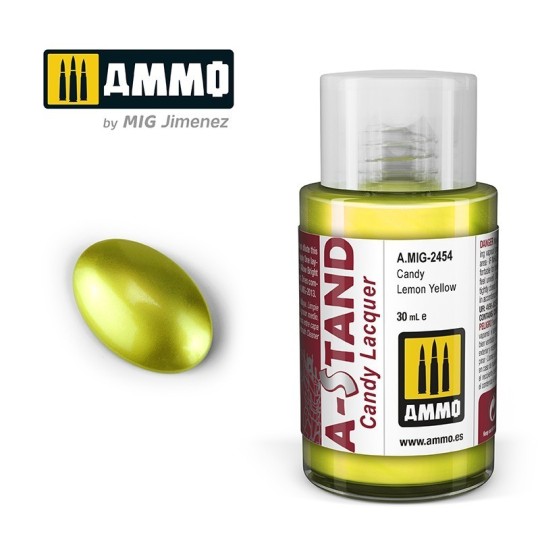 A.MIG-2454-A-STAND Lemon Yellow Candy Paint 30ml Mig