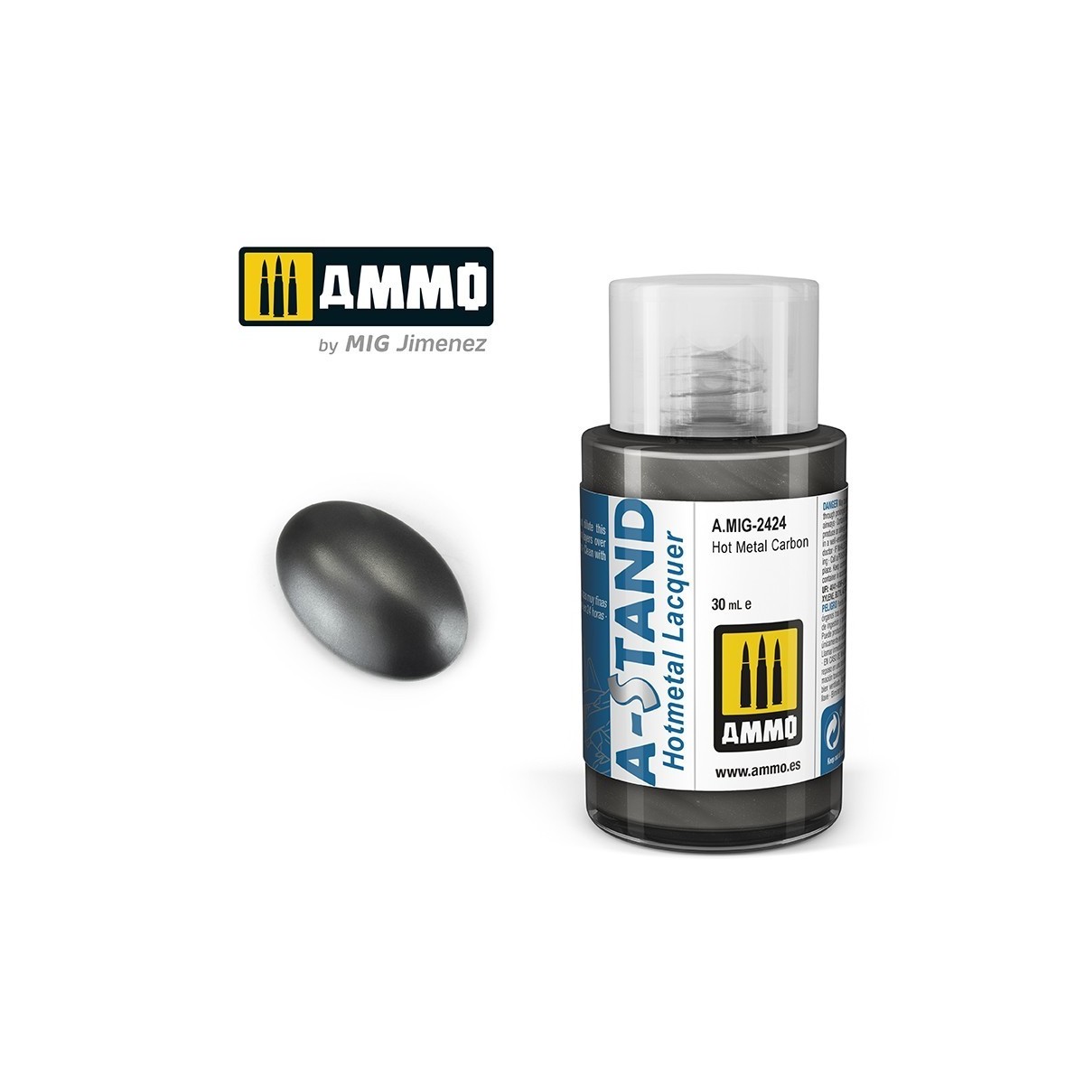 Peinture A-STAND Hot Metal Carbone 30ml Mig AMMO - MIG Jimenez A.MIG-2424 - 1
