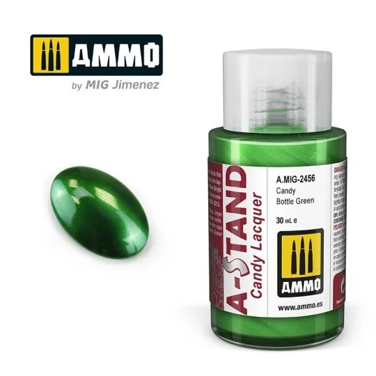 A.MIG-2456-A-STAND Paint Candy Green Bottle 30ml Mig - A.MIG-2456