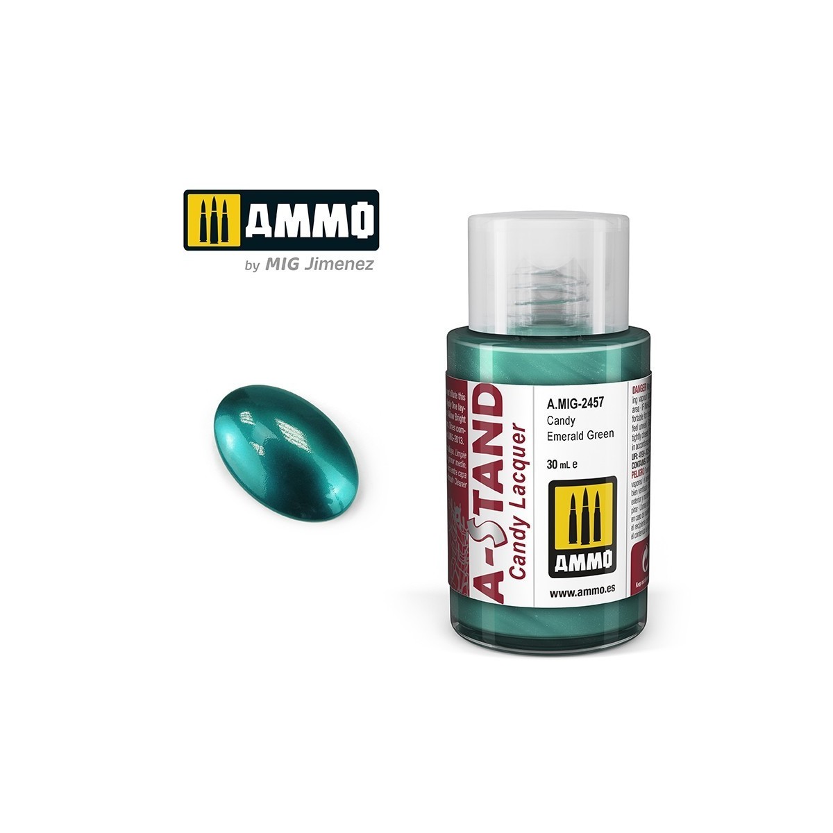 Peinture A-STAND Vert Émeraude Candy 30ml Mig AMMO - MIG Jimenez A.MIG-2457 - 1