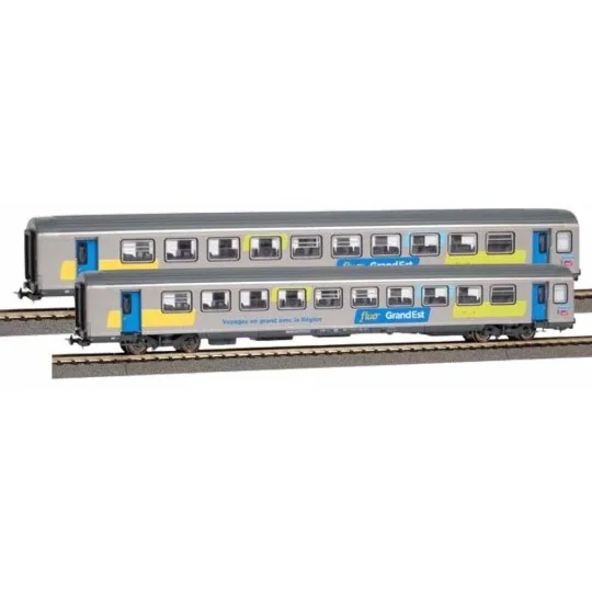 Piko_97312-Piko 97312 Set de 2 voitures Corail Vtu, 2ème classe, Fluo Grand Est, SNCF