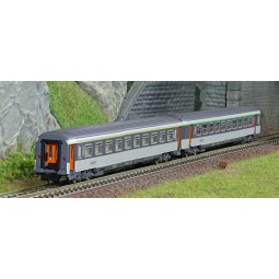 Piko 94502 Set of 2 Corail Vu coaches, 1st and 2nd class, SNCF, N s...