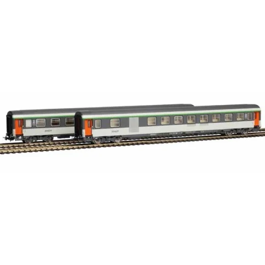 Piko_94504-Piko 94504 Set of 2 Corail Vu coaches, 2nd class and baggage car, SNCF, N scale