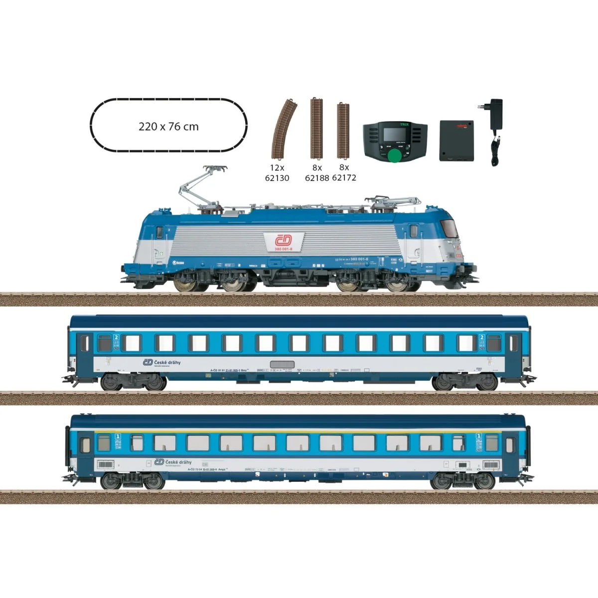 Trix 21505 Starter Set for BR 380 Electric Passenger Train, CD, Dig...