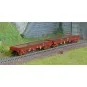MiniTrix 18290 Set of 2 flat wagons with bogies, loaded with rail p... Trix_18290-MiniTrix 18290 Set of 2 flat wagons with bogies, loaded with rail profiles, SNCF, INFRA, N scale
