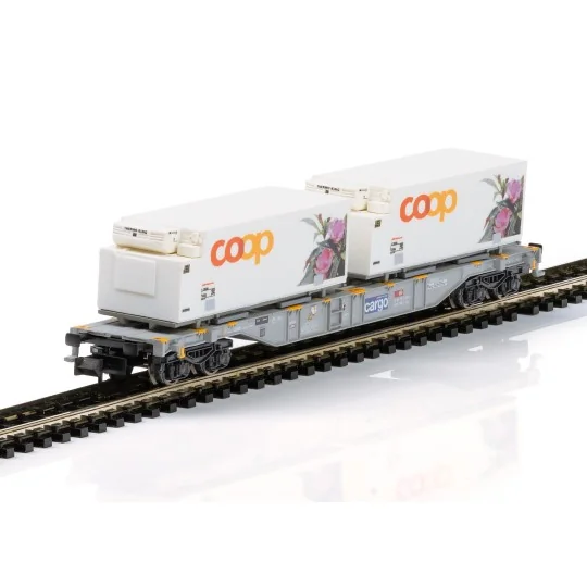 Trix_15494-MiniTrix 15494 Wagon porte-conteneurs réfrigérés "Coop", CFF Cargo, échelle N