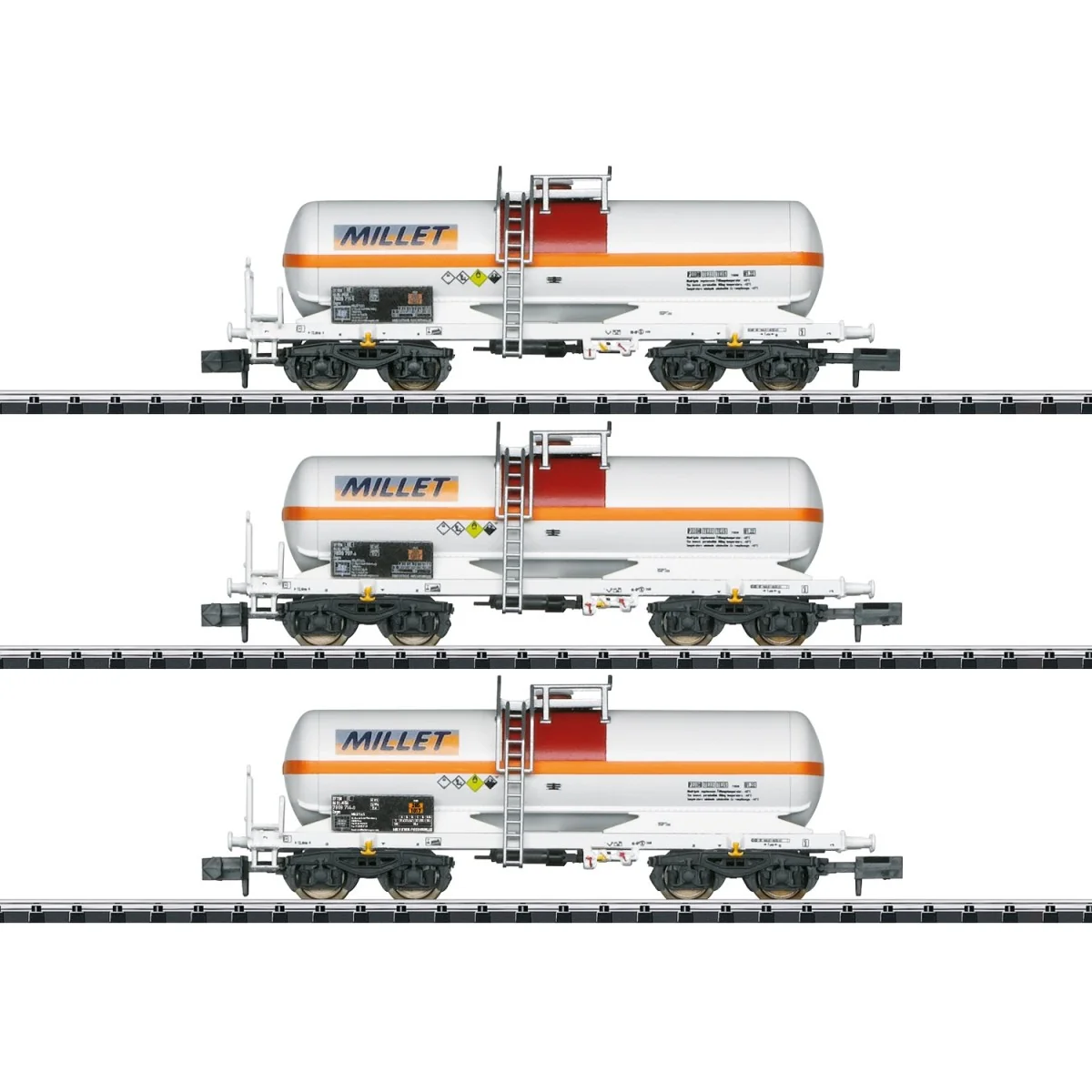 MiniTrix 18266 Set of 3 bogie tank wagons, Millet, N scale - Trix_1...