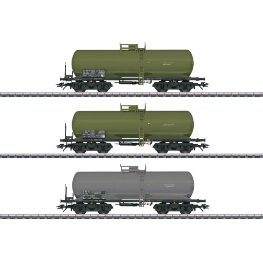 Marklin_46463-Marklin 46463 Set of 3 Zaes (Rah) type bogie tank wagons, CSD